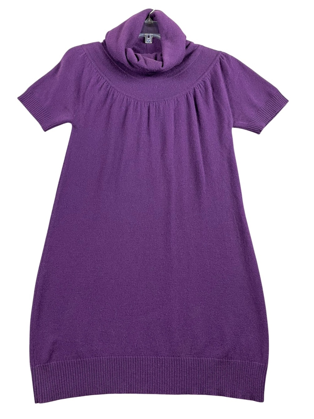 100% Cashmere Purple Margaret O’Leary Cowl Neck Versatile Cozy Sweater Dress - S